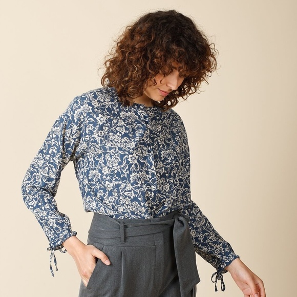 Indigo Blue Printed Shirt - Picture 1 of 5